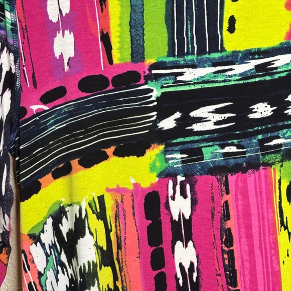 Lynn Ritchie Silver Multi-Color Contemporary Abstract Tunic Top Women's Size L - Picture 8 of 14